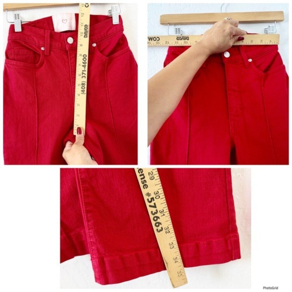 Revice Denim Venus Flare Jeans Red Mars Bar size 25 - Picture 9 of 12
